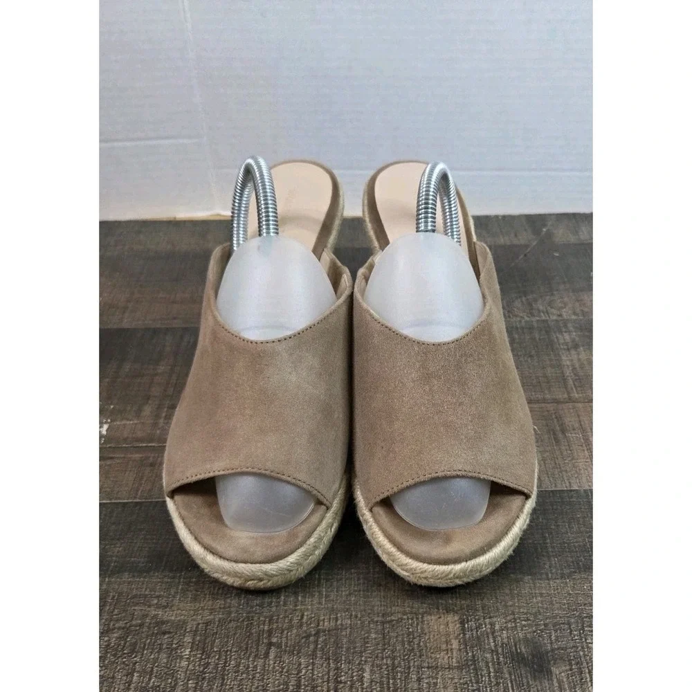 Stuart Weitzman Wonda Espadrille Wedge Platform Sandal Camel Size 9